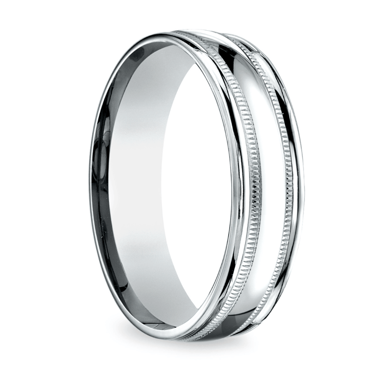 Milgrain Men's Wedding Ring in Platinum (6mm)