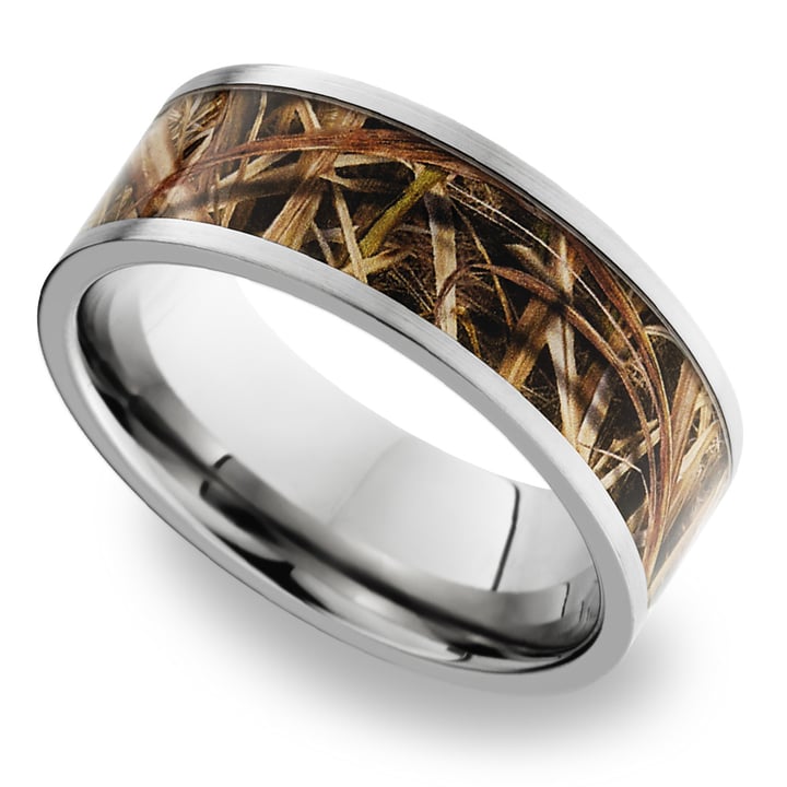 MossyOak SG Blades Inlay Men's Wedding Ring in Titanium