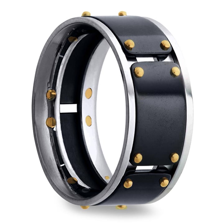 14K Yellow Gold Rivet Band