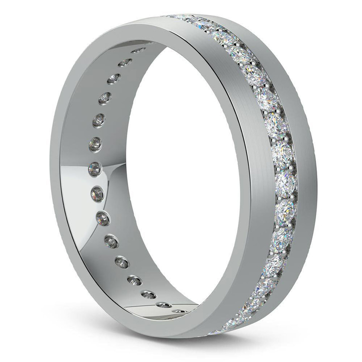 Pave Platinum Diamond Eternity Mens Engagement Ring