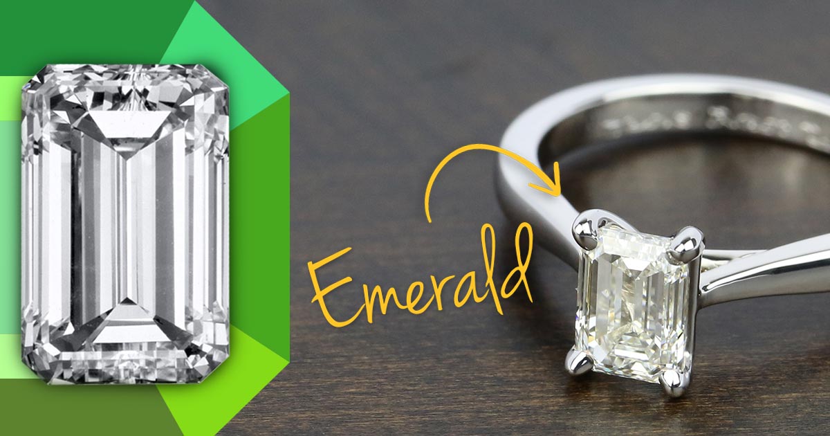 70-Pointer Emerald Cut Solitaire Diamond Accents Platinum Ring JL PT 1