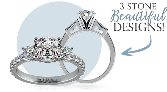 Amanda Classic Three Stone Diamond Engagement Ring – Brea Diamond Direct