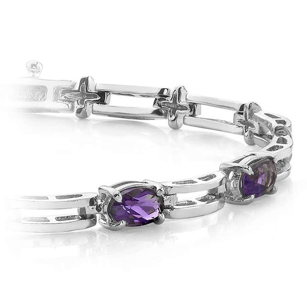 Amethyst white clearance gold bracelet