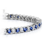 Diamond And Sapphire Bracelet | White Gold