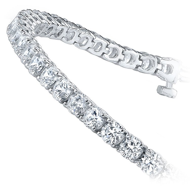 Round Diamond Line Tennis Bracelet in 
