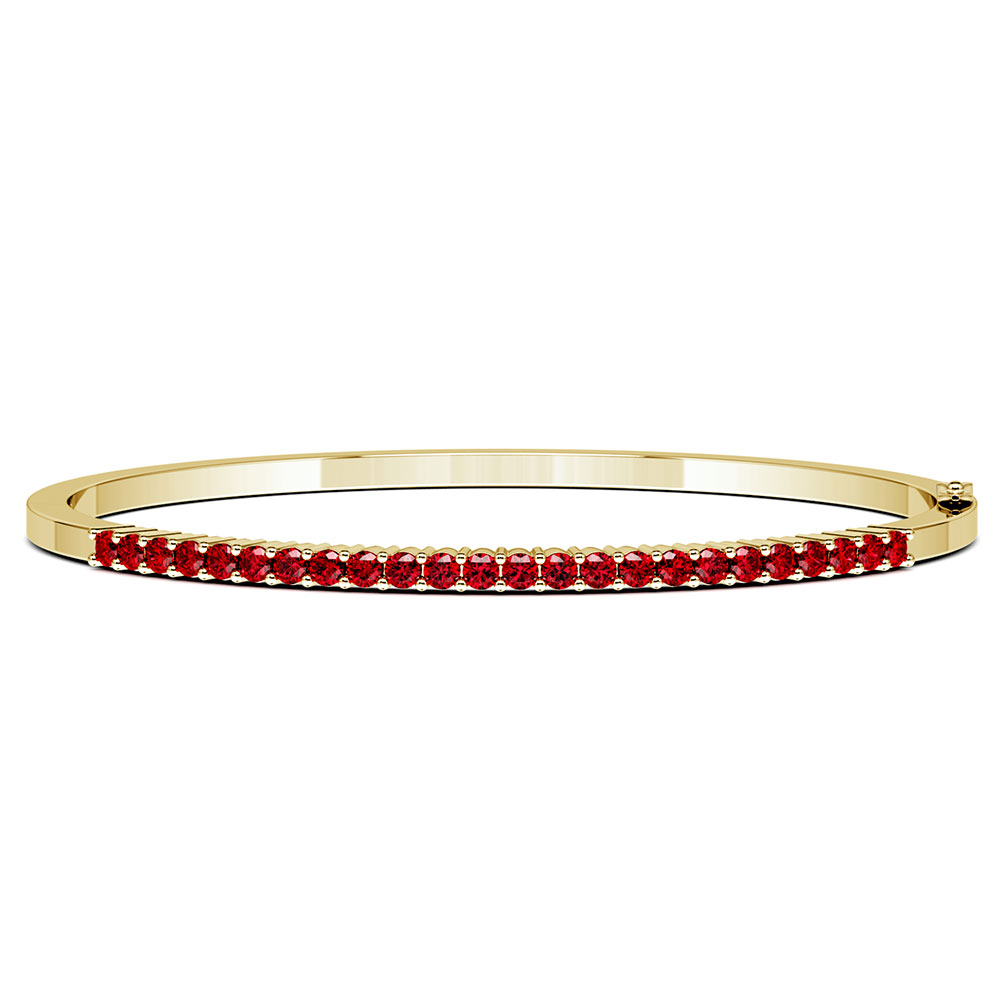 Ruby Bangle Bracelet in Yellow Gold