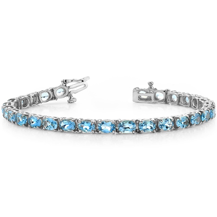 Sky Blue Topaz Bracelet In White Gold (16 Ctw)