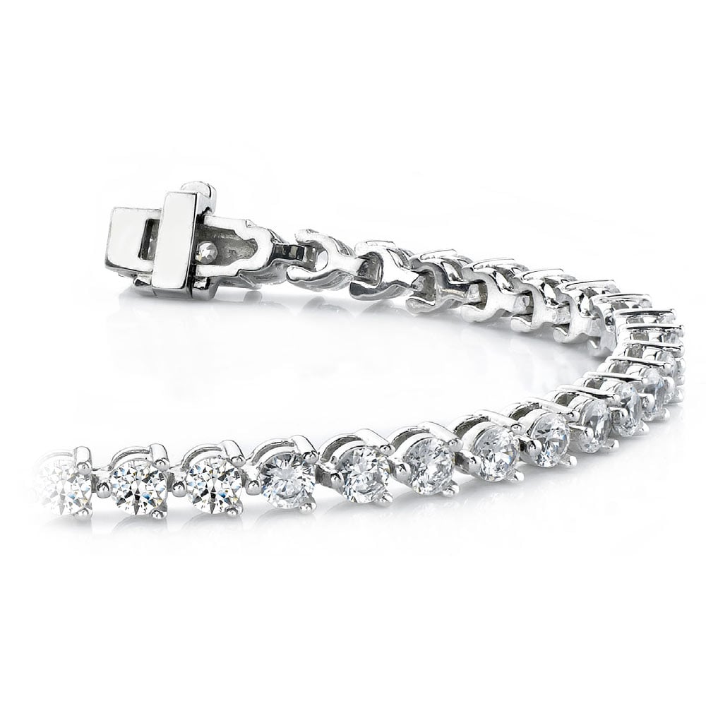 10k White Gold 3.00TDW Diamond Illusion Flower Tennis Bracelet - Obsessions  Jewellery