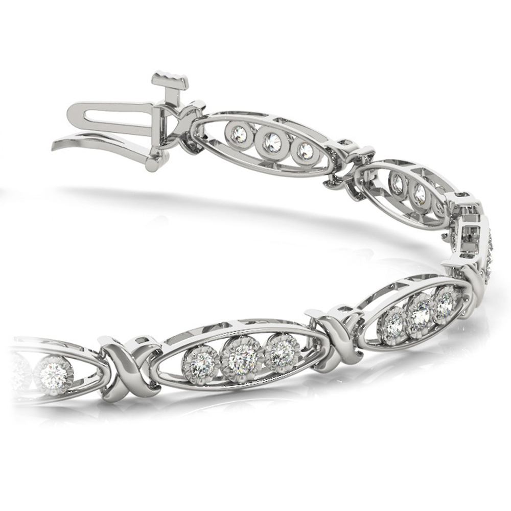 Elsa Peretti® Diamonds by the Yard® bracelet in platinum. | Tiffany & Co.