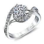 Diamond Bypass Engagement Ring In White Gold