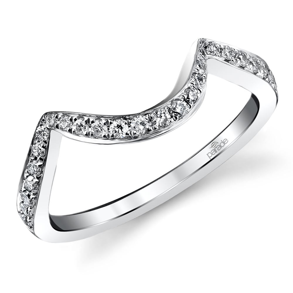 0.21 Carat Low Profile Curved Matching Wedding Ring