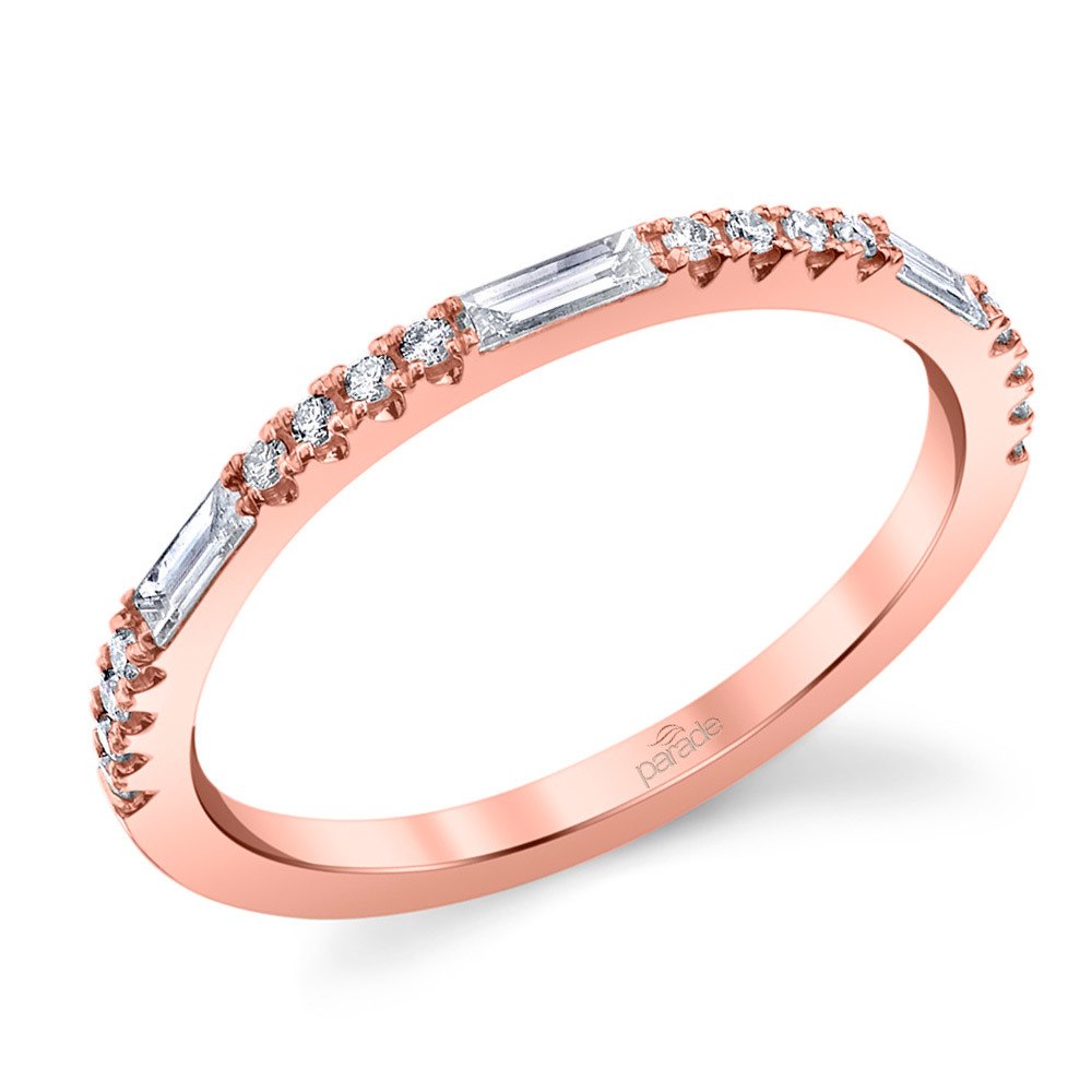 baguette diamond band rose gold