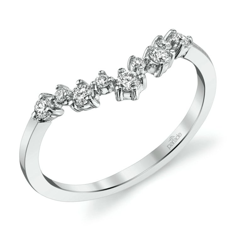 Chevron Diamond Wedding Band, Elongated Luxe Flair