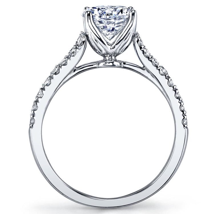 Split Shank Pave Engagement Ring In White Gold