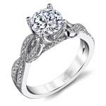 Twisting Split Shank Diamond Engagement Ring Setting