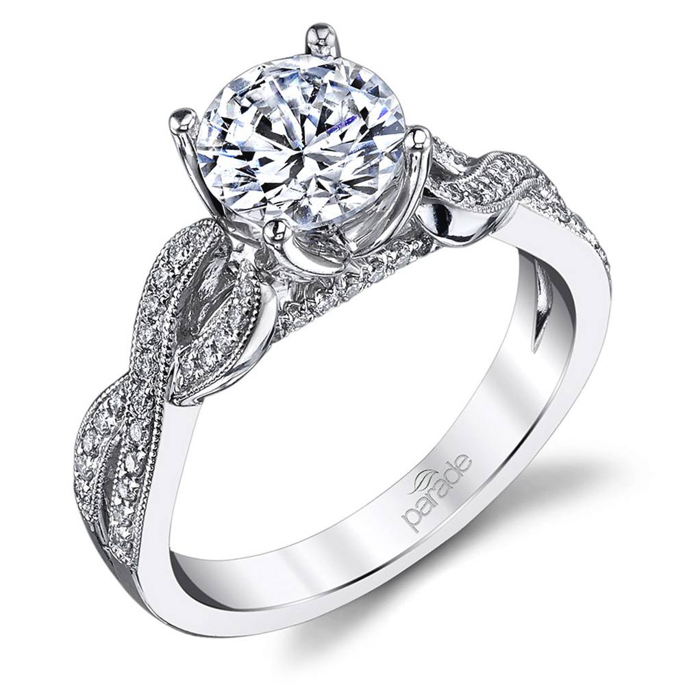 Twisted Split Shank Diamond Ring - Lyria Crown in White Gold