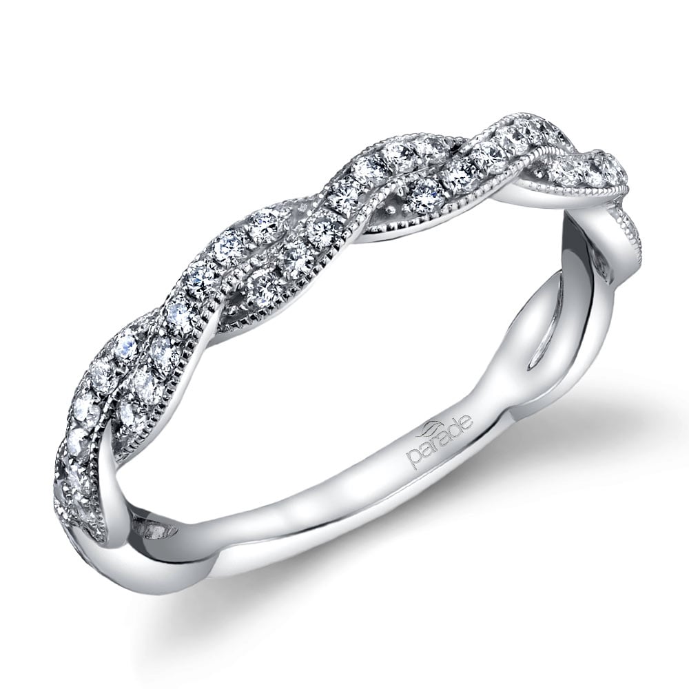Modern Twist Diamond Wedding Ring Platinum R3568 