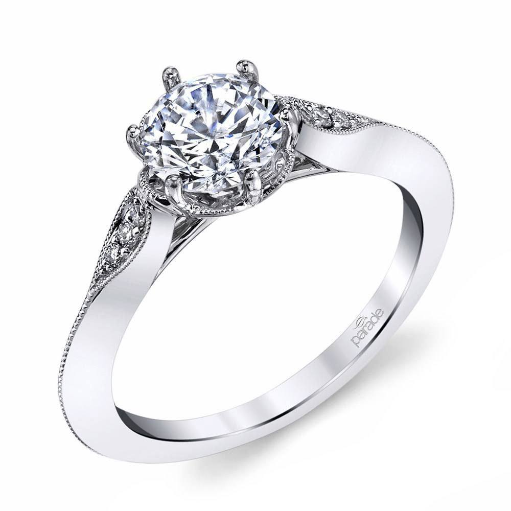 Vintage 6 Prong Milgrained Diamond Engagement Ring