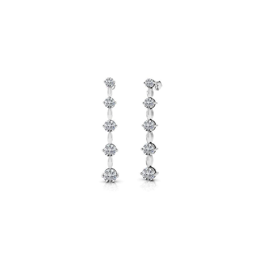 round diamond drop earrings