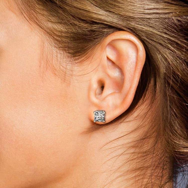 Asscher Cut Diamond Stud Earrings Buy Now on Sale 55 OFF  wwwramkrishnacarehospitalscom