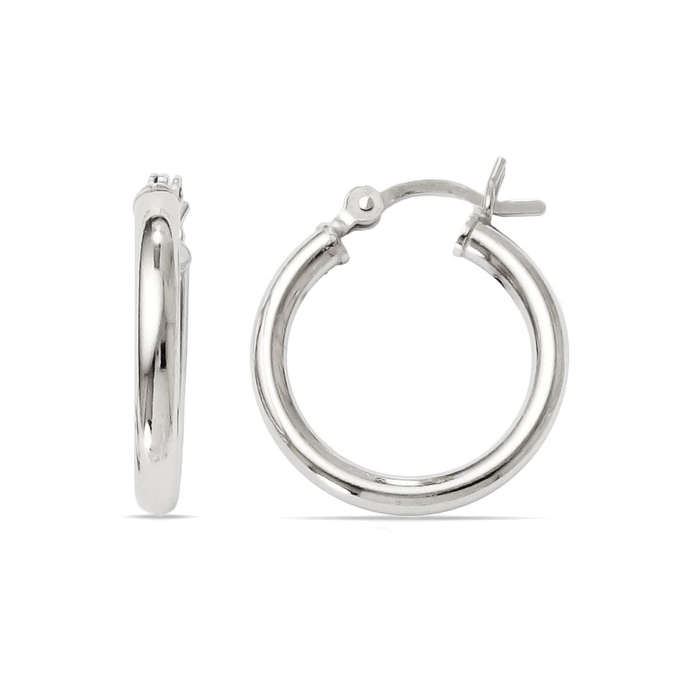 Small Sterling Silver Hoop Earrings (17 mm) | Classic Design