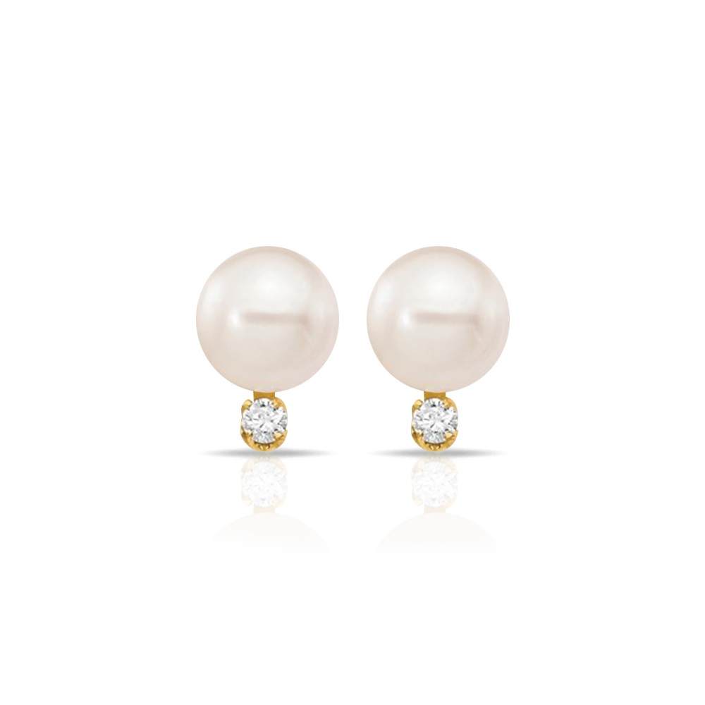 Diamond and Saltwater Pearl Earring (7mm)