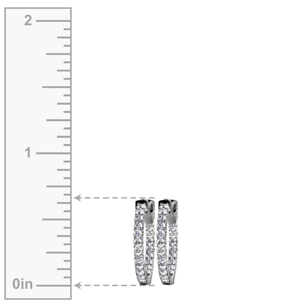 Sparkling 1/2 Carat Diamond Hoop Earrings In 14k White Gold