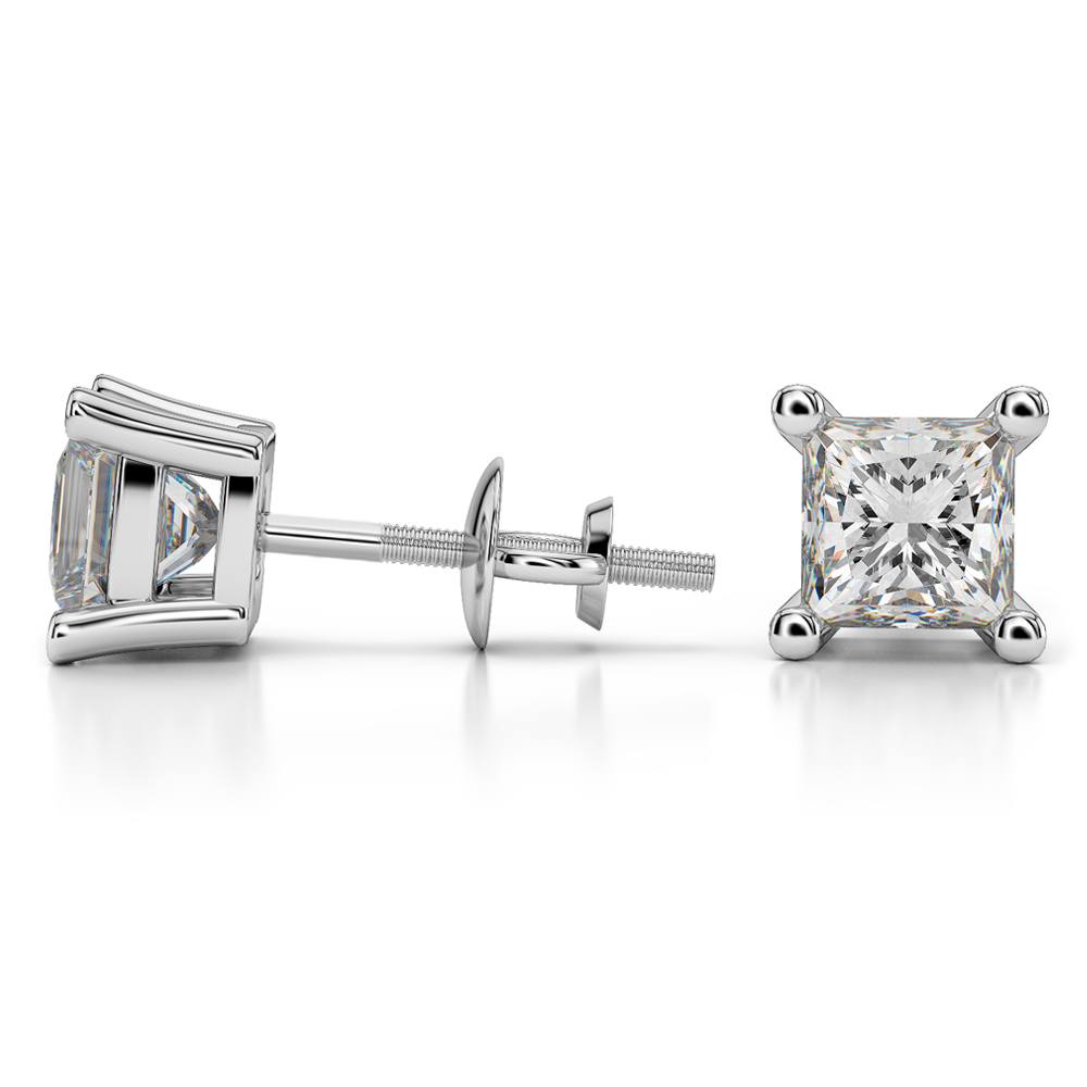 Four Prong Earring Settings Square In White Gold