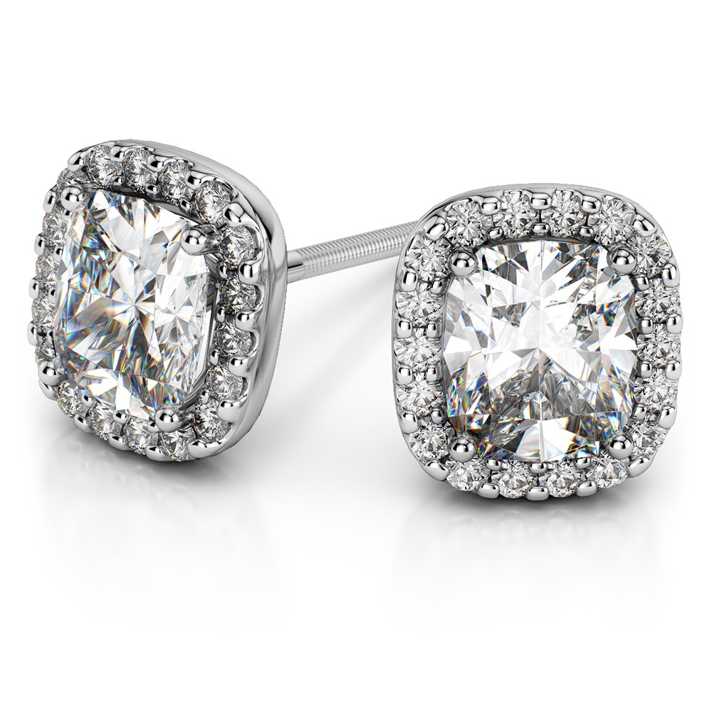 2 carat cushion cut diamond earrings