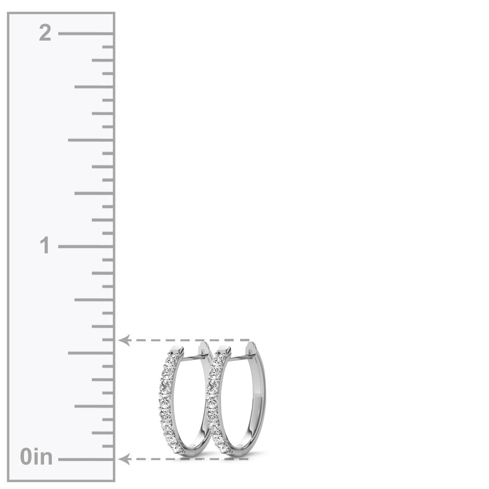 Huggie Diamond Earrings in White Gold