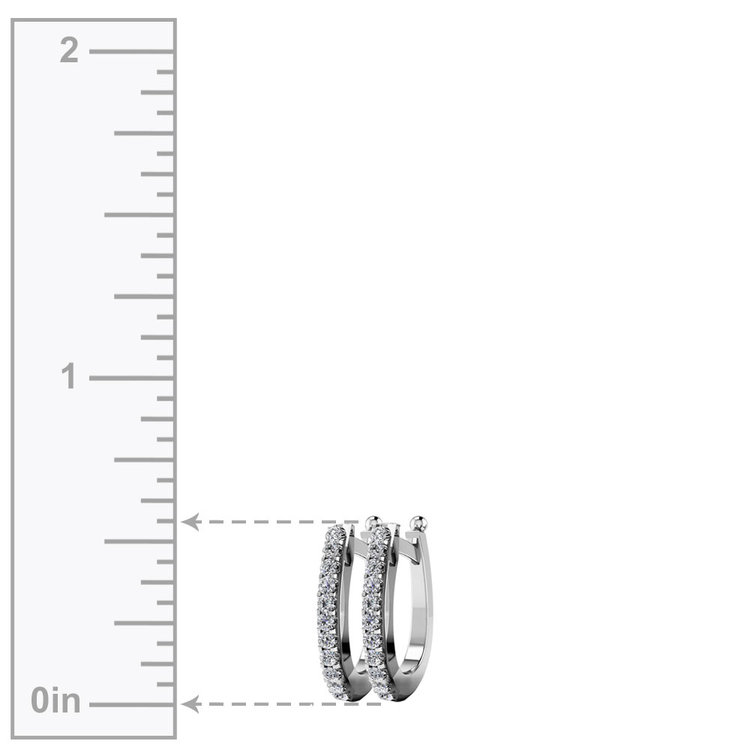 Huggie Diamond Earrings in White Gold