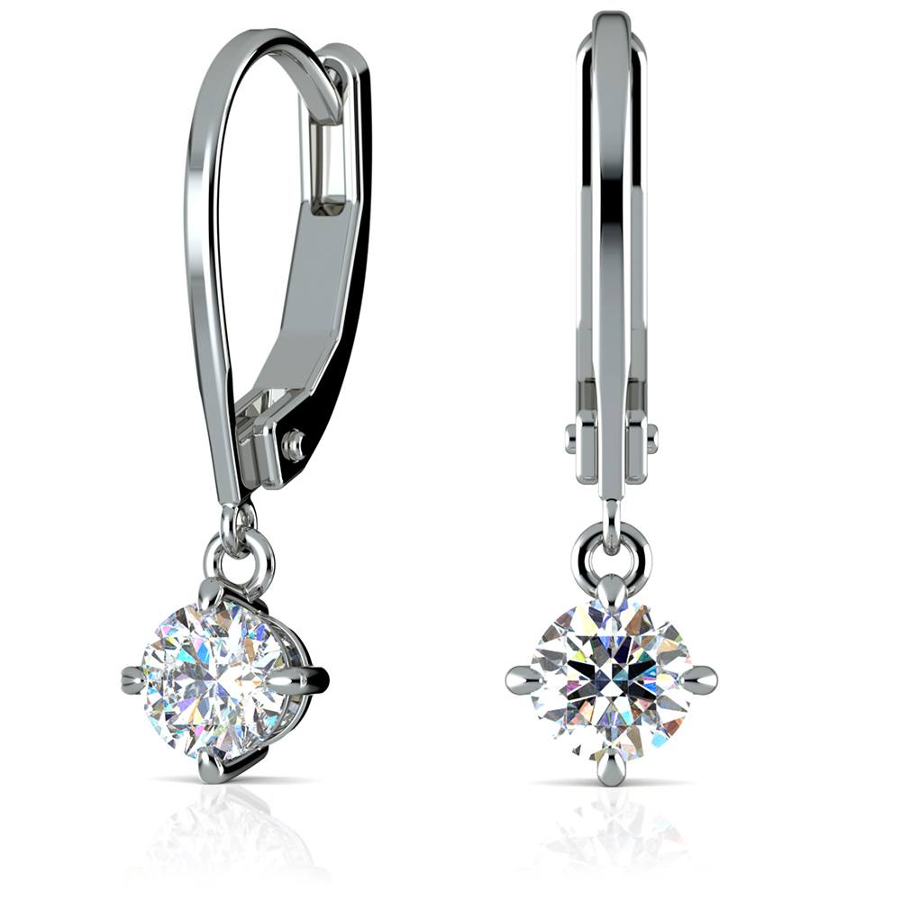 diamond stud leverback earrings