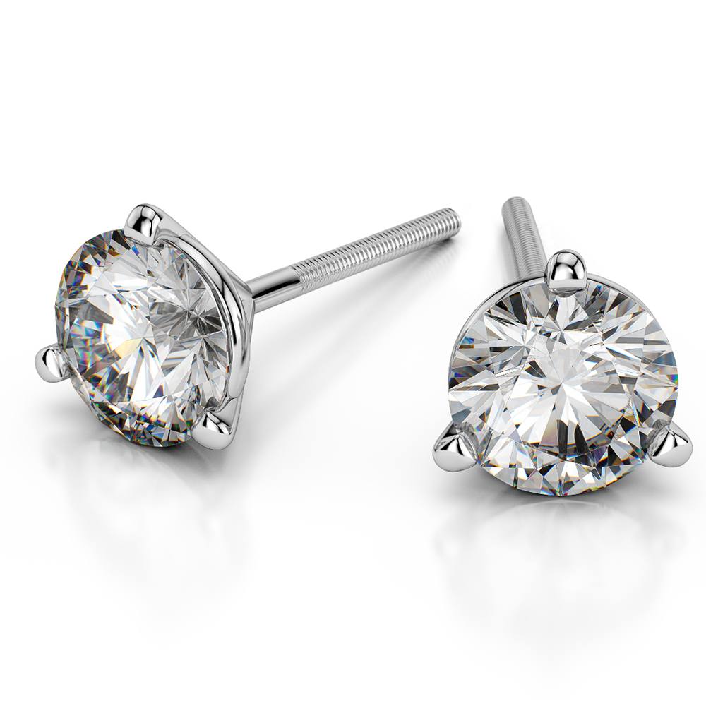 diamond earrings set in platinum