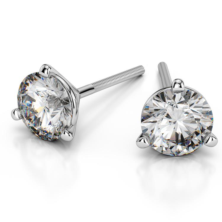 075 ct tw Lab Grown Diamond Stud Earrings Set with 3Prong Martini in 14K  Gold EF SI  ASTRB3P075