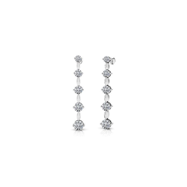 diamond dangle earrings white gold