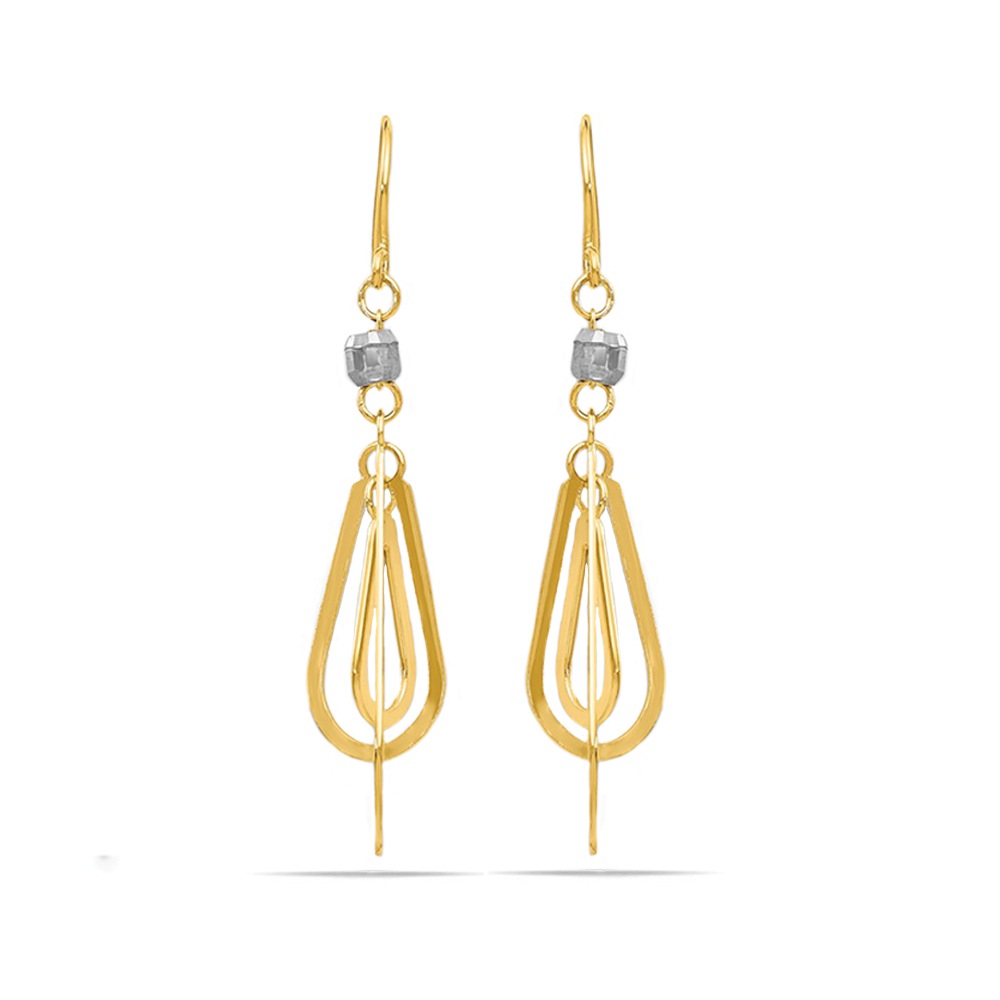 Triple Teardrop Earrings - 14k Yellow Gold