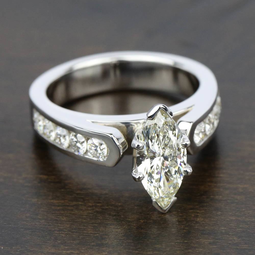 Platinum Channel Set Engagement Ring (Cathedral Setting)