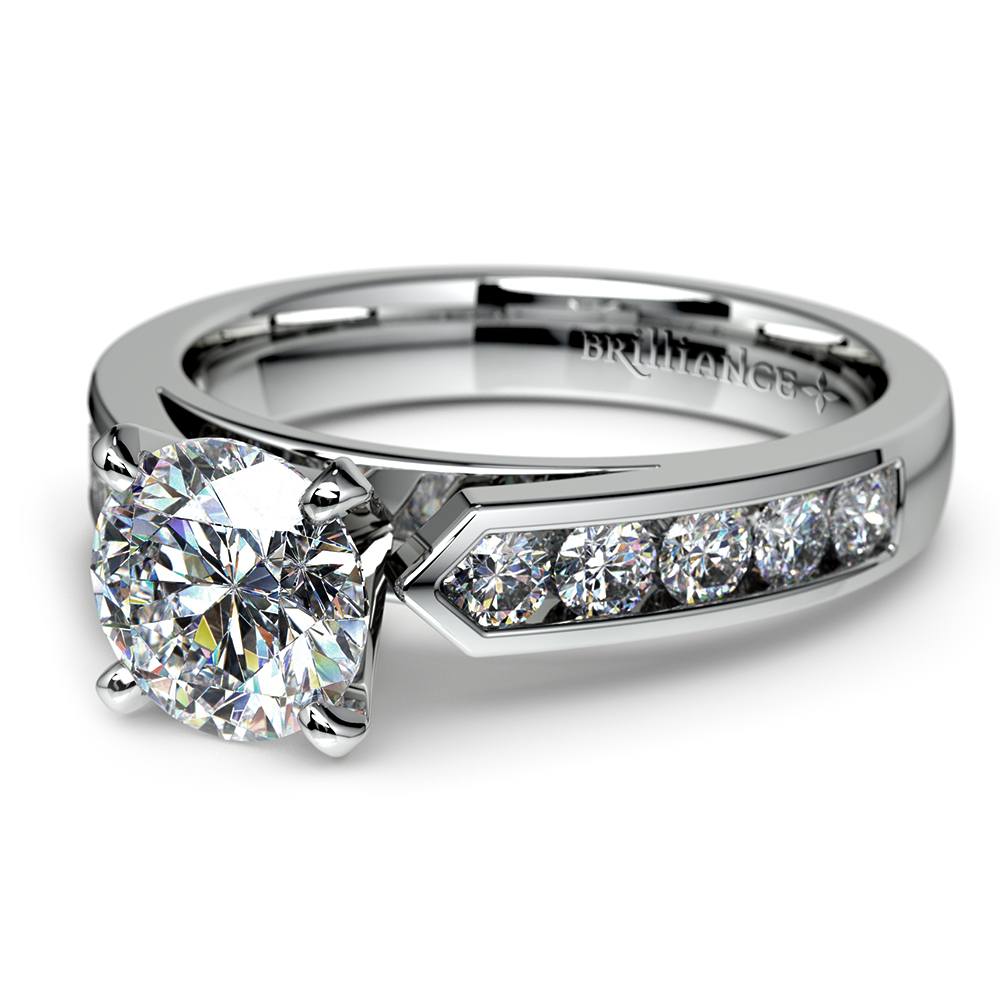 Platinum Channel Set Engagement Ring (Cathedral Setting)