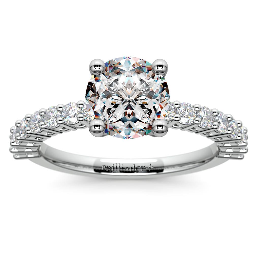 shared prong diamond ring