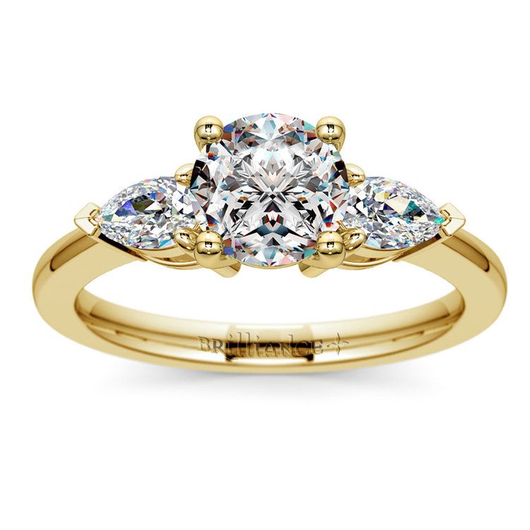 Pear Diamond Engagement Ring In Yellow Gold (1 2 Ctw)