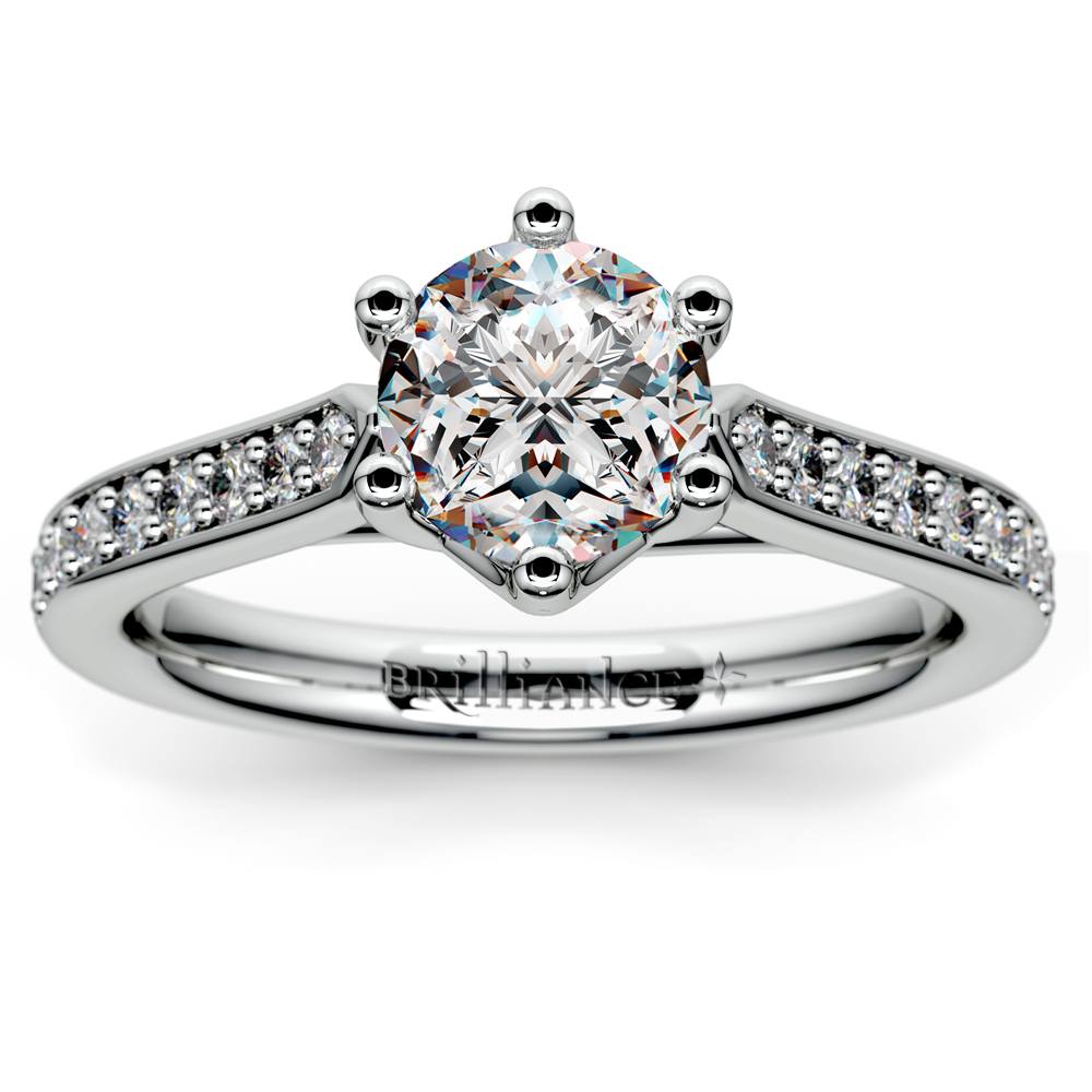 platinum tulip diamond ring