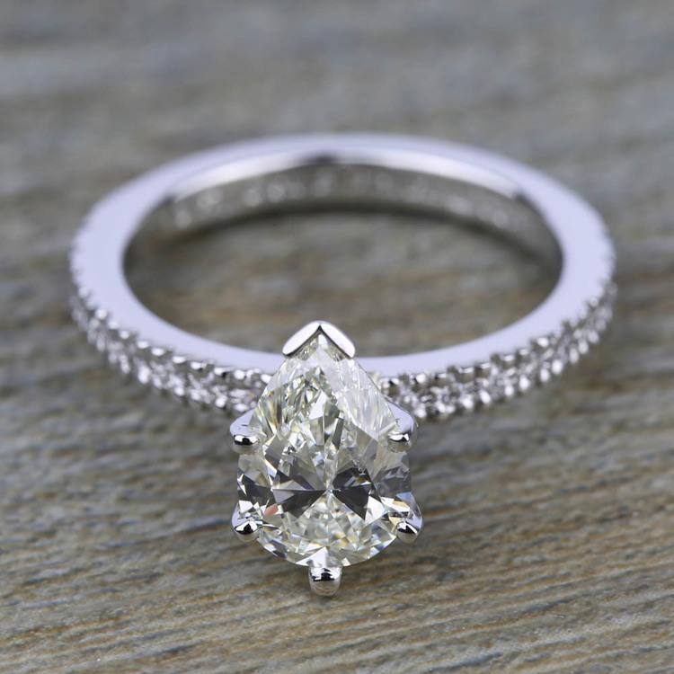 Petite Pave Diamond Engagement Ring in White Gold (1/4 ctw)