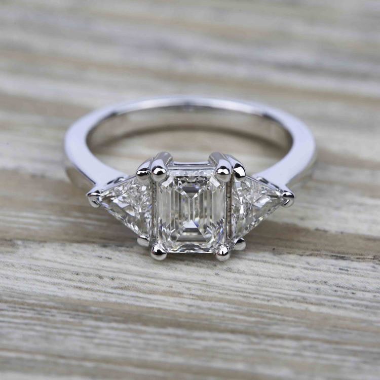 Trillion Diamond Engagement Ring in Platinum (3/4 ctw)