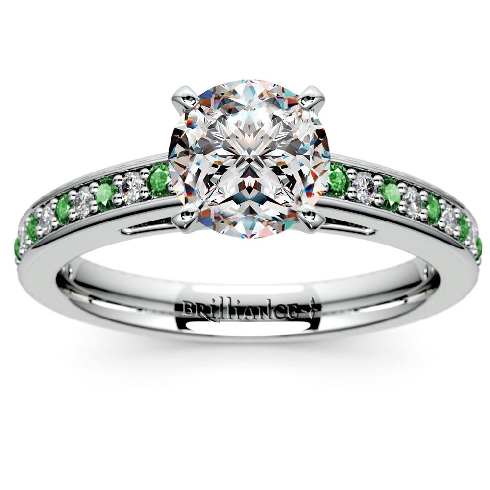 wedding rings with diamonds and emeralds