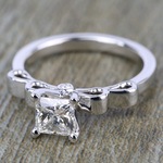 Ribbon Style Engagement Ring In White Gold