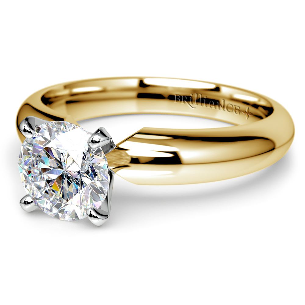 Classic Comfort Fit Solitaire Engagement Ring In Gold