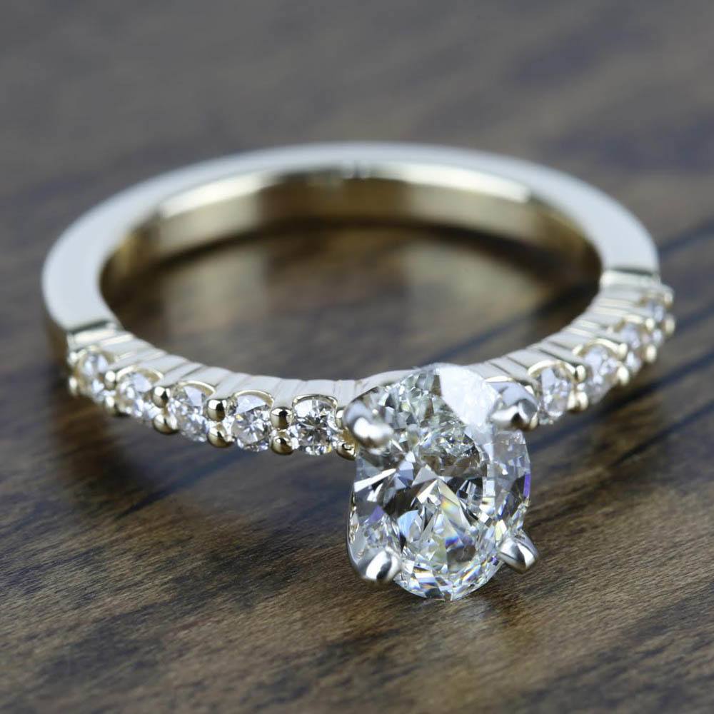 Shared Prong Diamond Engagement Ring In Gold