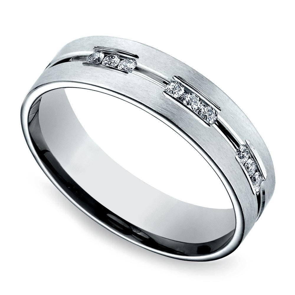 Palladium Engagement Ring For Men With Diamonds