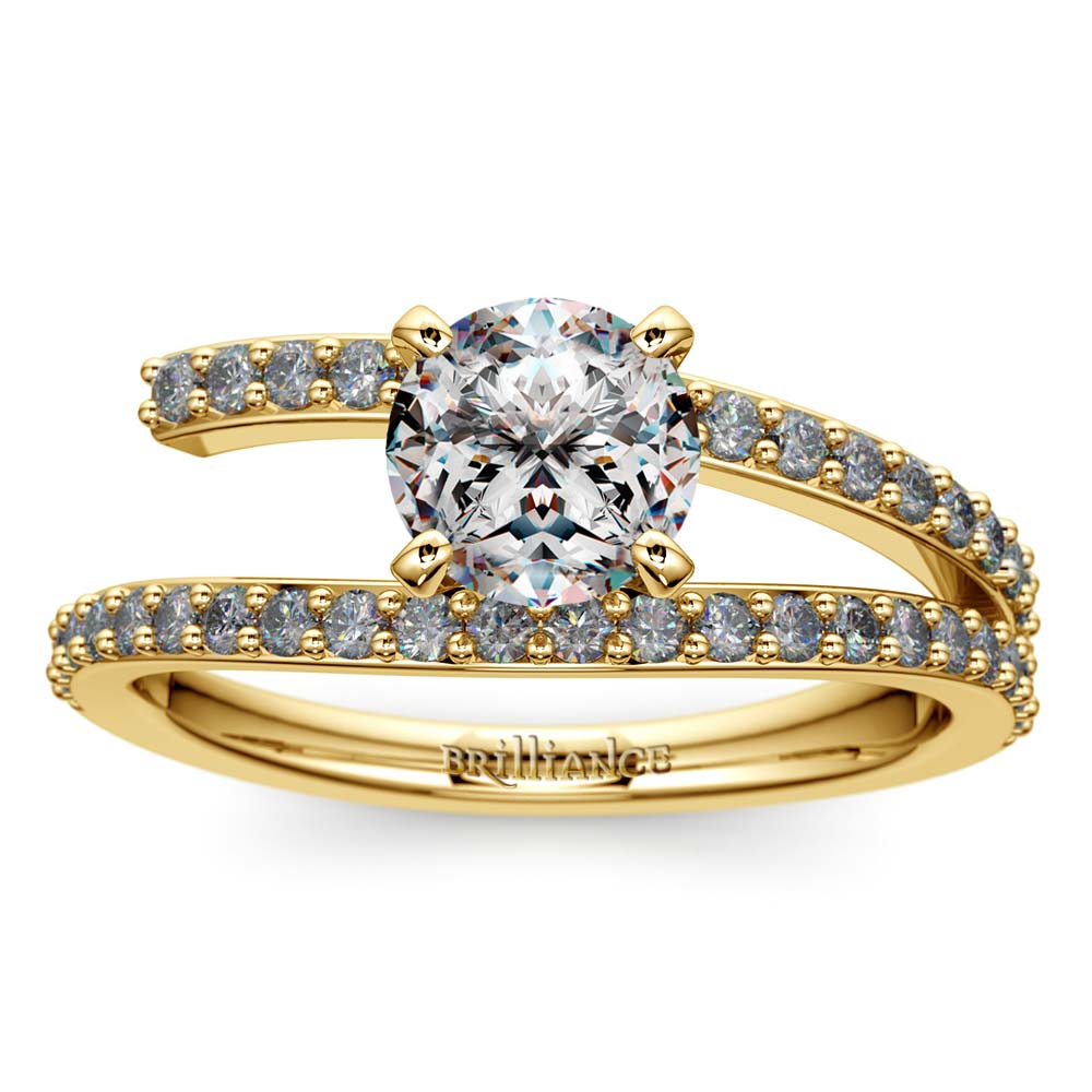 Round Double Wrap Engagement Ring Yellow Gold V1 