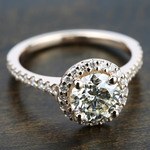Halo Diamond Engagement Ring in Rose Gold
